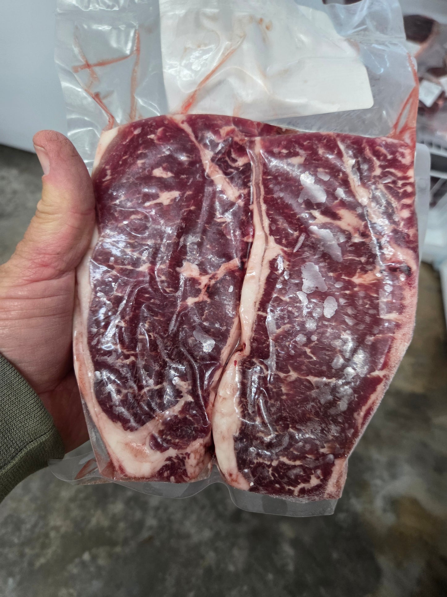 Diamond R Cattle New York Strip Steak (Kansas City Strip), grass fed grain finished beef, Independence Kansas